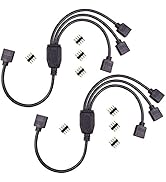 RGBZONE 2 Pack Black 4 Pins LED Splitter Cable Strip Connector 3 Way Splitter Y Splitter for 1 to...