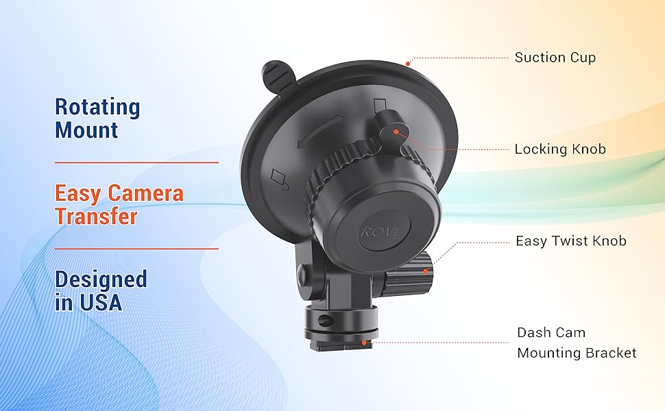 rove suction mount for r2-4k dash cam