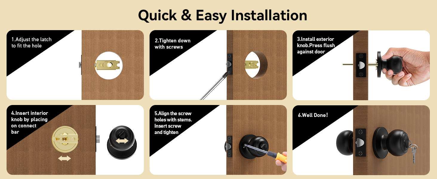 black door knob installation method