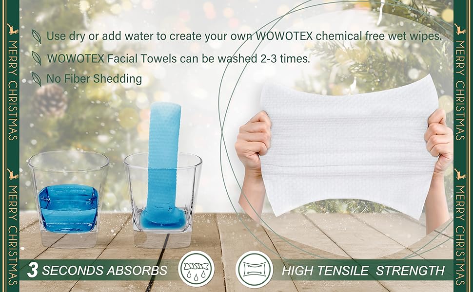 Xmas WOWOTEX Disposable Face Dry Wipe