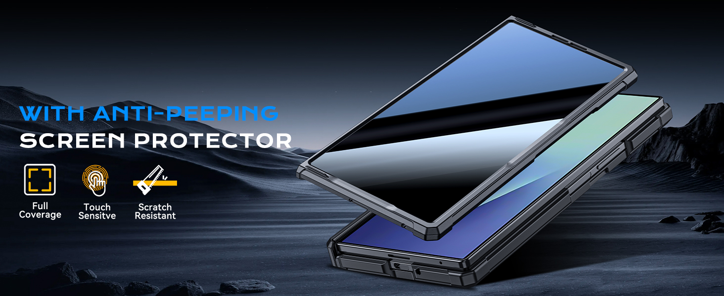 For Samsung z fold 7 case Privacy Black