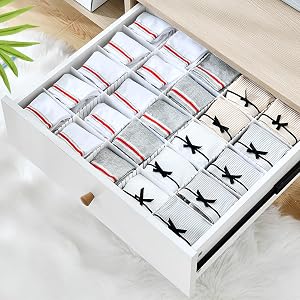 white Adjustable Drawer Dividers