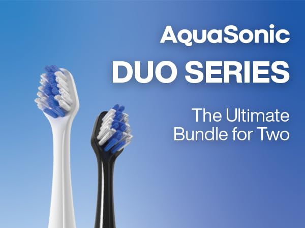 AquaSonic Duo Series Electric Toothbrush with different cleaning modes, safe for sensitive teeth