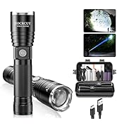 ZOCRCUY Flashlight Rechargeable High Lumen 99000,2 Pack Super Bright Handheld LED Flash Light Tac...