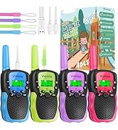 Vvinca Rechargeable Walkie Talkies for Kids 4 Pack, 5-7 Year Old Boy Toys Long Range 22 Channels ...