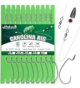 Dovesun 10/5PCS Ready Tied Carolina Rig Kit for Bass Fishing Catfish Rig Catfish Hook Kit with Ba...