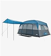 PORTAL 10 Person Camping Tent with Porch, Big Family Cabin Tent with 2 Rooms, 2 Doors, 2 Ground V...