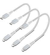 1FT USB-C to Lightning Cable, 3 Pack Short iPhone USB C Charging Cable 1Foot Lightning to USB C C...