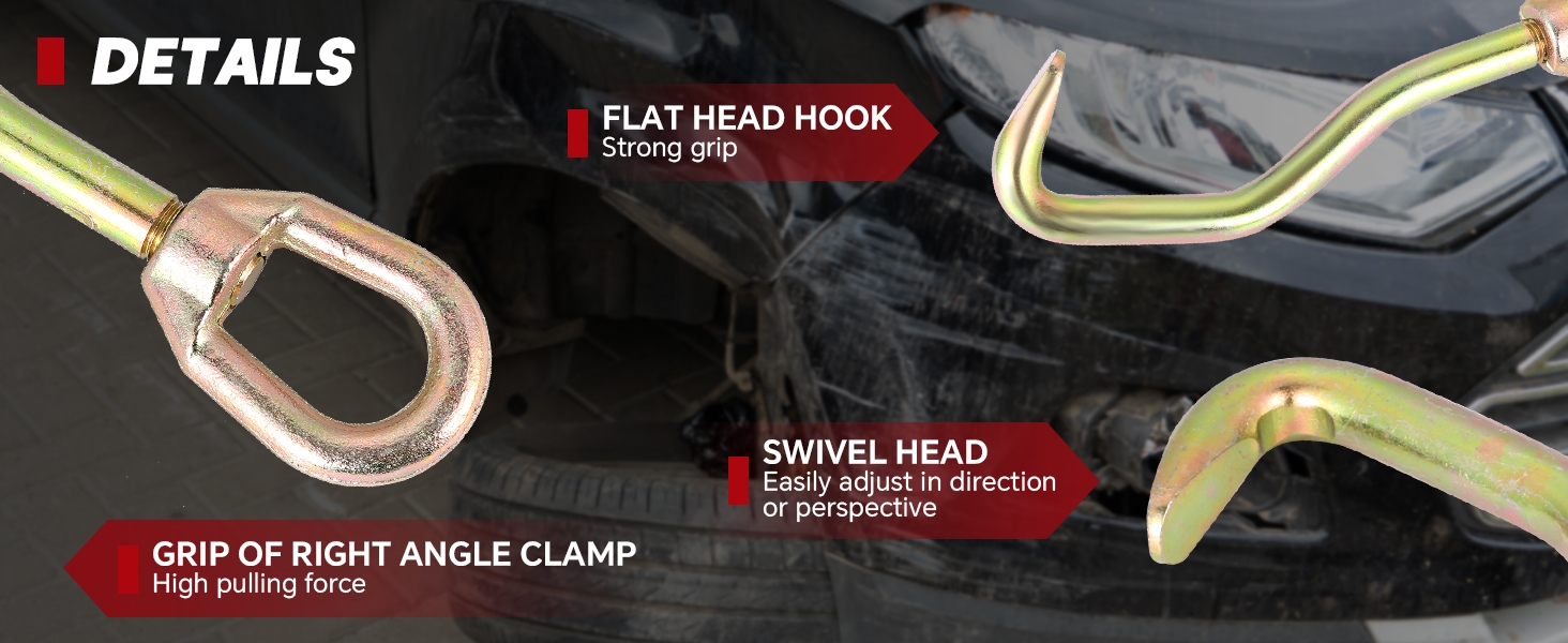 Auto Body Pulling Clamp Car Frame Puller Hook
