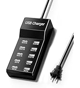 USB Charging Station 50w10A 10-Port Charger, Multiport Charger Hub, Compatible with iPhone, Galax...