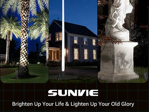 flag pole spot light