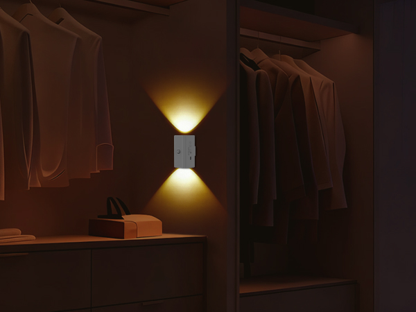 easuntec warm white night light rechargeable motion sensor magnetic stick on white mb 013