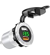 BlueFire Upgraded Aluminum Alloy Quick Charge 3.0 USB Car Charger Socket & Dual USB Power Outlet ...