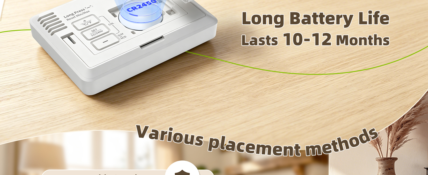 Long Battery Life Lasts 10-12 Months