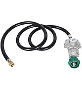 GasSaf 5FT Two Stage Propane Regulator with Hose for Dual Fuel Generator, RV Appliance,Gas Stove ...