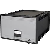 Storex Legal Size Archive Storage Drawer with Lock, 24-Inch Depth, Black/Gray (STX61402U01C)