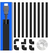 142in Black Cord Hider, Delamu Black Cord Covers for Wires on Wall, One-Cord Cable Hider, Wire Hi...