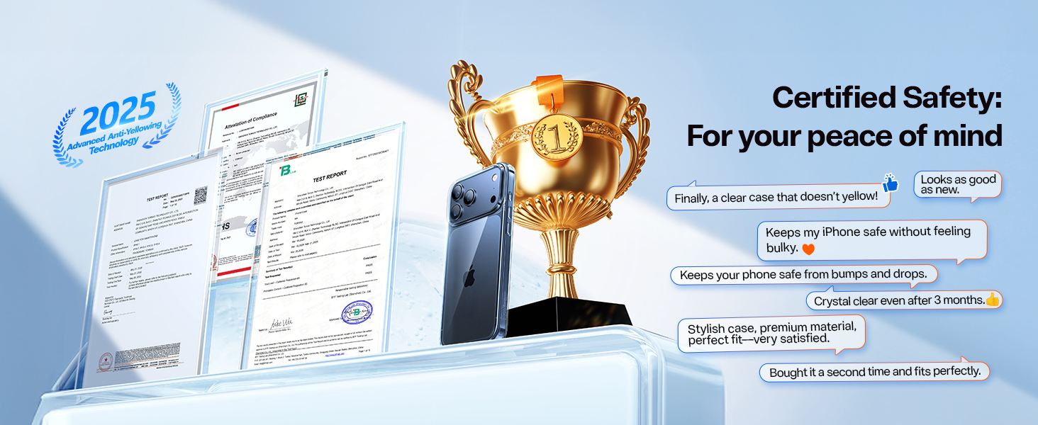 TORRAS Crystal Clear for iPhone 17 Pro Case, Upgraded Non-Yellowing