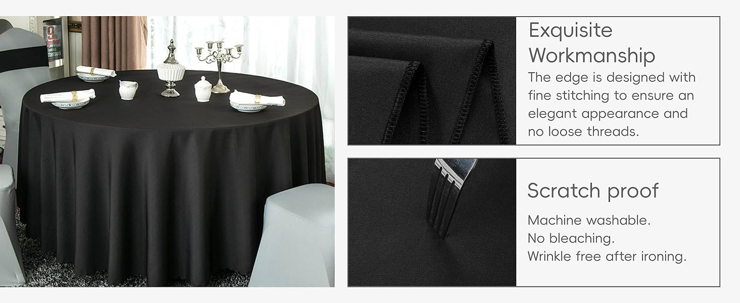 black round table cloth
