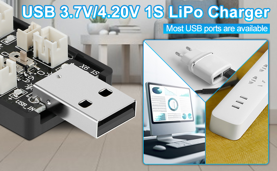 LiPo Battery USB Charger 3.7V/4.20V