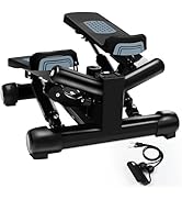 Exercise Stepper with Resistance Bands &amp; Digital Monitor Stair Exercise,Twist Mini Steppers with ...