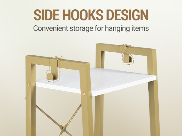 Bookcase with hooks