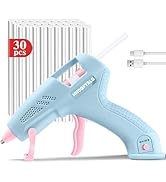 HHDQFTSLG Cordless Hot Glue Gun, Fast Preheating with 2600mAh Type-C Rechargeable Hot Melt Glue G...