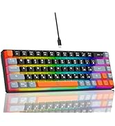 Snpurdiri 60% Percent Gaming Keyboard, Compact RGB Backlit Small Gaming Keyboard for Windows, PC,...