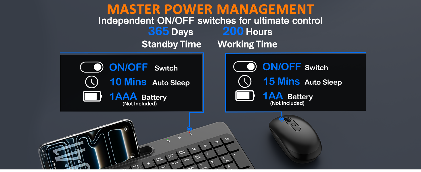 Ergonomic Wireless Keyboard and Mouse