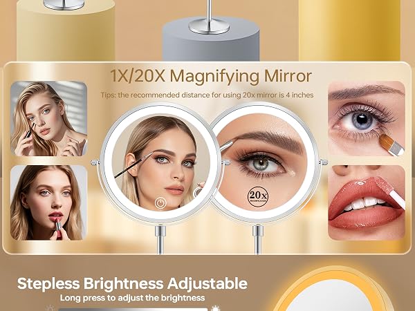Rechargeable Vanity Desktop Mirror
