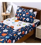 Btargot 3Pcs Navy Basketball Football Baseball Theme Durable Zipper Sports Bedding for Kids Boys ...