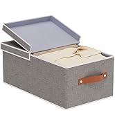 YheenLf 1-Pack Storage Box, Foldable Blanket Basket with Detachable Lid, Linen Closet 0rganizers ...