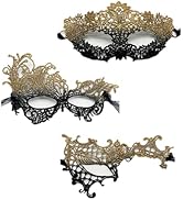 TFTSR Masquerade Masks for Women Couples,Men Mardi Gras Mask,Girls Black Gold Lace Costume,Adults...