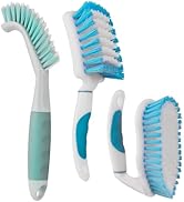 3 Pack Scrub Brush Set, Heavy-Duty Scrub Scrubbing Brushes for Cleaning, Grout Brush with Stiff B...