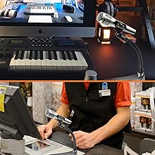 Universal Adjustable Desktop Microphone Stand;Tabletop Mic Holder Low Profile Mic Stand; w/Flexible 