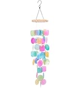 MUMTOP Shell Wind Chimes for Outside Clearance, Tropical Colorful Capiz Shell Wind Chime for Pati...