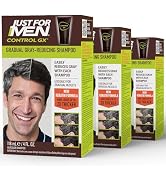 Just for Men Control GX Grey Reducing Shampoo, Gradual Color with Keratin for Stronger Thicker an...