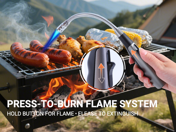 PRESS-TO-BURN FLAME SYSTEM