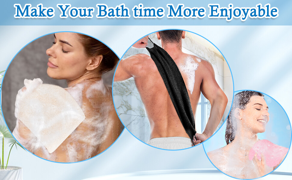  Exfoliating Back Scrubber Bath Gloves Set