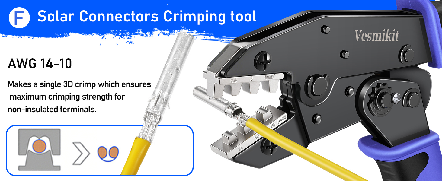 wire crimping tool for solar connectors