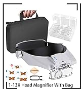 eSynic Comfort-Fit Head Magnifier with LED Light 1.5X-13X Magnification Ergonomic Headband Magnif...