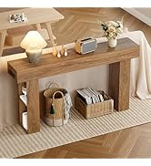 CHOEZON 63" Long Console Table, Narrow Entryway Table with Charging Station and LED Lights, 2-Tie...