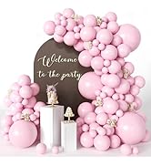CVPARTYON Pink Balloons 125 Pcs Different Sizes of 18 12 10 5 Inch Pastel Baby Soft Pink Balloon ...