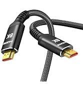 Snowkids 10K 8K HDMI Cable 2.1 Long 15FT, Ultra 48Gbps High Speed 8K60 4K120 144Hz Braided Black ...
