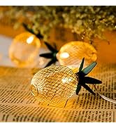 GIGALUMI 15ft 20 LED Pineapple String Lights, Fairy String Lights Battery Operated for Patio Home...
