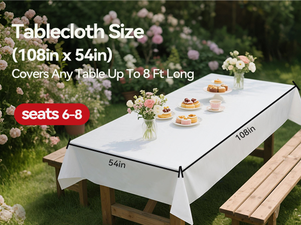 Tablecloth Size 108in x 54in