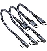 3 Packs Short USB C to USB C cable 1ft, 60W Type C Fast Charging Cord Charger for Samsung S22/S22...