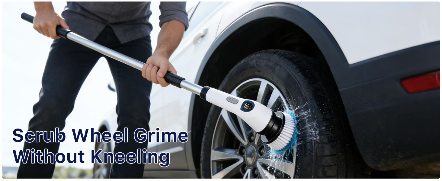 hand held spinning scrub brush