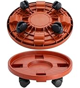 Doseno 2 Pack 13IN Plant Caddy with Wheels Round Rolling Plant Stand Plant Dolly, 200lbs for Capa...
