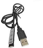 YuanHolumid Black USB RGB Controller with 3 Keys, 4 Pin Female Connector, 19 Dynamic Modes for 5V...